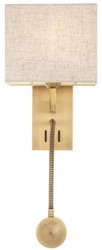 Casa Padrino lámpara de pared de lujo latón antiguo / beige 19 x 17 x A. 32 cm - Lámpara de pared con luz de lectura LED giratoria - Luces de hotel - Luces de pared de lujo - Calidad de lujo