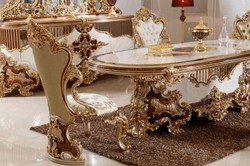 Luxus Barock Esszimmer Set Barock Esstisch und 6 Stühle Barock Esszimmer Möbel Baroque Dining Room Set Luxury Baroque Dining Table and 6 Chairs Baroque Dining Room Furniture