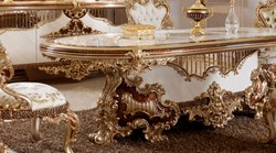 Luxus Barock Esszimmer Set Barock Esstisch und 6 Stühle Barock Esszimmer Möbel Baroque Dining Room Set Luxury Baroque Dining Table and 6 Chairs Baroque Dining Room Furniture