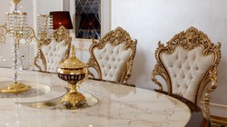 Luxus Barock Esszimmer Set Barock Esstisch und 6 Stühle Barock Esszimmer Möbel Baroque Dining Room Set Luxury Baroque Dining Table and 6 Chairs Baroque Dining Room Furniture