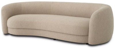 Casa Padrino canapé de luxe sable / noir 232 x 95 x H. 70 cm - Canapé de salon incurvé - Meuble de salon - Meuble de luxe - Ameublement de salon - Ameublement de luxe - Qualité de luxe