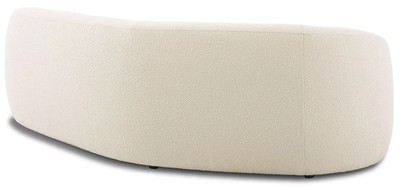 Casa Padrino Luxus Sofa Elfenbein / Schwarz 232 x 95 x H. 70 cm - Gebogenes Wohnzimmer Sofa - Wohnzimmer Möbel - Luxus Möbel - Wohnzimmer Einrichtung - Luxus Einrichtung - Luxus Qualität