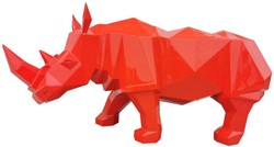 Casa Padrino scultura decorativa di lusso rinoceronte rosso 210 x 62 x A. 90 cm - Enorme scultura da giardino - Scultura a grandezza naturale - Scultura decorativa XXL - Figura decorativa XXL