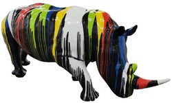 Lebensgroße XXL Luxus Designer Garten Terrassen Deko Skulptur Figur Nashorn Life Size XXL Luxury Designer Garden Terrace Decorative Sculpture Figure Rhinozeros