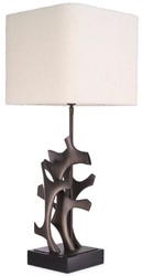 Casa Padrino luxury table lamp bronze / black / cream 35 x 35 x H. 85.5 cm - Desk lamp with square lampshade - Luxury table lamps - Luxury desk lamps - Luxury lights - Luxury desk lights