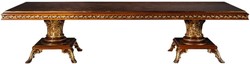 Casa Padrino set da pranzo barocco di lusso marrone / oro - 1 Tavolo da Pranzo Barocco e 10 Sedie da Pranzo Barocche - Mobili barocchi per sala da pranzo - Nobile e Magnifico