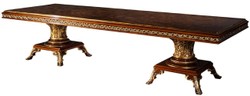 Casa Padrino set da pranzo barocco di lusso marrone / oro - 1 Tavolo da Pranzo Barocco e 10 Sedie da Pranzo Barocche - Mobili barocchi per sala da pranzo - Nobile e Magnifico
