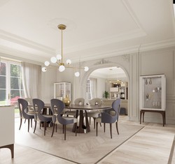 Luxus Art Deco Esszimmer Set Esstisch und 8 Stühle Luxury Art Deco Dining Room Set Dining Table and 8 Chairs