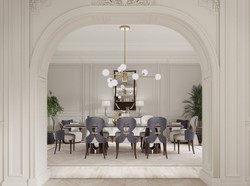 Luxus Art Deco Esszimmer Set Esstisch und 8 Stühle Luxury Art Deco Dining Room Set Dining Table and 8 Chairs