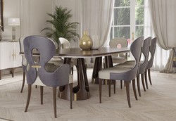 Luxus Art Deco Esszimmer Set Esstisch und 8 Stühle Luxury Art Deco Dining Room Set Dining Table and 8 Chairs