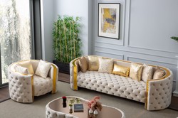Luxus Chesterfield Couchtisch Wohnzimmertisch Creme Luxury Chesterfield Coffee Table Living Room Table Cream