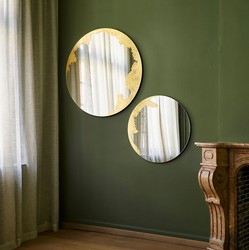 Casa Padrino luxury wall mirror gold Ø 70 cm - Round living room mirror - Bedroom mirror - Wardrobe mirror - Luxury furniture - Luxury interior - Luxury quality