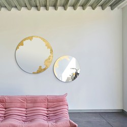 Casa Padrino luxury wall mirror gold Ø 70 cm - Round living room mirror - Bedroom mirror - Wardrobe mirror - Luxury furniture - Luxury interior - Luxury quality