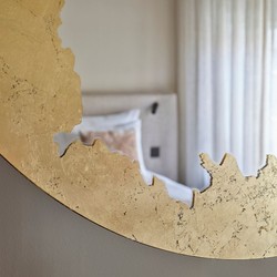 Casa Padrino luxury wall mirror gold Ø 70 cm - Round living room mirror - Bedroom mirror - Wardrobe mirror - Luxury furniture - Luxury interior - Luxury quality