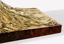 Casa Padrino Luxury Designer Dining Table Brown / Gold 450 x 150 x H. 76 cm - Rectangular Dining Table - Italian Luxury Dining Room Furniture - Luxury Furnishings - Luxury Quality - Made in Italy