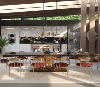 Casa Padrino Luxus Designer Esstisch Braun / Gold 330 x 130 x H. 76 cm - Rechteckiger Esszimmertisch - Italienische Luxus Esszimmer Möbel - Luxus Einrichtung - Luxus Qualität - Made in Italy