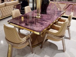 Casa Padrino ensemble de chaises de salle à manger Art Déco de luxe avec accoudoirs beige / gris / or - Ensemble de 6 chaises de cuisine - Meuble de salle à manger de luxe - Meuble Art Déco