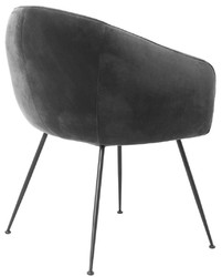 Casa Padrino luxury dining chair with armrests gray / black 61 x 60 x H. 79 cm - Kitchen chair with fine velvet - Dining room furniture - Kitchen furniture - Luxury furniture - Luxury furnishings