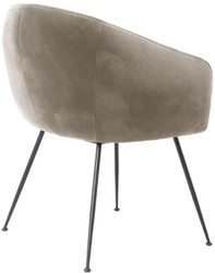 Casa Padrino luxury dining chair with armrests greige / black 61 x 60 x H. 79 cm - Kitchen chair with fine velvet - Dining room furniture - Kitchen furniture - Luxury furniture - Luxury furnishings
