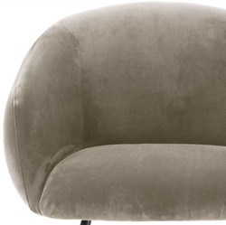Casa Padrino luxury dining chair with armrests greige / black 61 x 60 x H. 79 cm - Kitchen chair with fine velvet - Dining room furniture - Kitchen furniture - Luxury furniture - Luxury furnishings