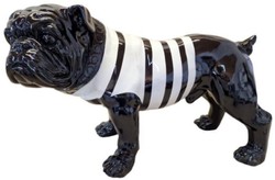 Deko Hund Bulldogge Schwarz Weiß Designer Hund Bulldogge Gartendeko Hund Bulldogge Decorative Dog Bulldog Black White Designer Dog Bulldog Garden Decoration Dog Bulldog