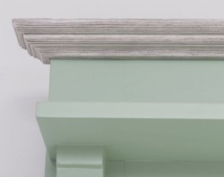 Landhausstil Massivholz Garderobe mit Spiegel Mintgrün Grau Country Style Solid Wood Wardrobe with Mirror Mint Green Gray