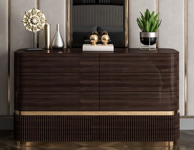 Casa Padrino commode de luxe en bois massif avec 6 tiroirs marron foncé / or - Commode de chambre - Meuble de chambre - Meuble de luxe - Ameublement de luxe - Ameublement de chambre