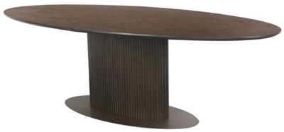 Casa Padrino table à manger de luxe marron foncé 235 x 110 x H. 75 cm - Table de cuisine ovale - Meuble de salle à manger - Meuble de cuisine - Meuble de luxe - Ameublement de luxe