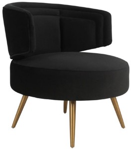 Casa Padrino fauteuil de luxe en velours noir / laiton 71 x 73 x H. 73 cm - Fauteuil de salon - Fauteuil d'hôtel - Mobilier de salon - Mobilier de luxe - Ameublement de salon - Ameublement de luxe