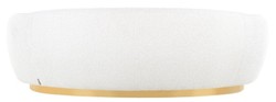 Casa Padrino luxury sofa white / gold 221 x 98 x H. 72 cm - Curved living room sofa - Living room furniture - Living room furnishings - Luxury furniture - Luxury furnishings - Furniture luxury