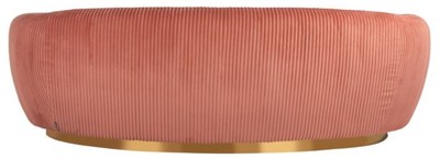 Casa Padrino Luxus Sofa Rosa / Gold 221 x 98 x H. 72 cm - Gebogenes Wohnzimmer Sofa - Wohnzimmer Möbel - Wohnzimmer Einrichtung - Luxus Möbel - Luxus Einrichtung - Möbel Luxus
