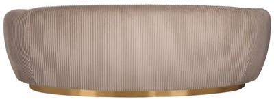 Casa Padrino Luxus Sofa Braun / Gold 221 x 98 x H. 72 cm - Gebogenes Wohnzimmer Sofa - Wohnzimmer Möbel - Wohnzimmer Einrichtung - Luxus Möbel - Luxus Einrichtung - Möbel Luxus