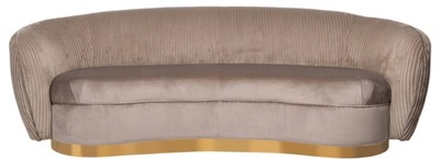 Casa Padrino Luxus Sofa Braun / Gold 221 x 98 x H. 72 cm - Gebogenes Wohnzimmer Sofa - Wohnzimmer Möbel - Wohnzimmer Einrichtung - Luxus Möbel - Luxus Einrichtung - Möbel Luxus