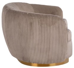 Casa Padrino canapé de luxe marron / or 221 x 98 x H. 72 cm - Canapé de salon incurvé - Meuble de salon - Ameublement de salon - Meuble de luxe - Ameublement de luxe - De luxe meuble