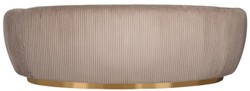 Casa Padrino canapé de luxe marron / or 221 x 98 x H. 72 cm - Canapé de salon incurvé - Meuble de salon - Ameublement de salon - Meuble de luxe - Ameublement de luxe - De luxe meuble