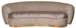 Casa Padrino canapé de luxe marron / or 221 x 98 x H. 72 cm - Canapé de salon incurvé - Meuble de salon - Ameublement de salon - Meuble de luxe - Ameublement de luxe - De luxe meuble