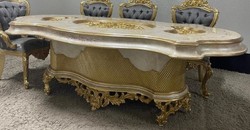 Casa Padrino tavolo da pranzo barocco di lusso multicolore / oro - Magnifico tavolo da pranzo in stile barocco - Mobili da sala da pranzo barocchi - Mobili da sala da pranzo di lusso stile barocco