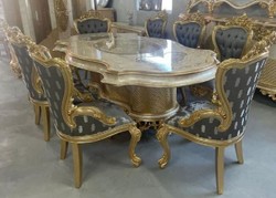 Luxus Barock Esszimmer Set Barock Esstisch und 8 Stühle Barock Esszimmer Möbel Baroque Dining Room Set Luxury Baroque Dining Table and 8 Chairs Baroque Dining Room Furniture