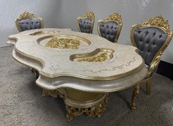Luxus Barock Esszimmer Set Barock Esstisch und 8 Stühle Barock Esszimmer Möbel Baroque Dining Room Set Luxury Baroque Dining Table and 8 Chairs Baroque Dining Room Furniture