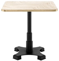 Casa Padrino tavolo da pranzo di lusso beige / ottone / nero 75 x 75 x A. 75,5 cm - Tavolo da cucina quadrato con piano in travertino - Mobili sala da pranzo - Mobili di lusso - Arredi di lusso