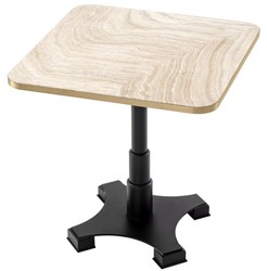 Casa Padrino tavolo da pranzo di lusso beige / ottone / nero 75 x 75 x A. 75,5 cm - Tavolo da cucina quadrato con piano in travertino - Mobili sala da pranzo - Mobili di lusso - Arredi di lusso