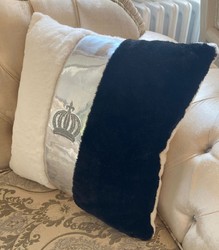 Harald Glööckler almohada decorativa de lujo Pompöös de Casa Padrino blanco / negro / plata - Almohadas Glööckler - Almohadas decorativos diseño - Harald Glööckler accesorios decorativos de diseño