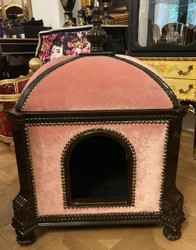 Casa Padrino baroque cat house pink / dark brown - Magnificent cat temple in baroque style - Handmade baroque style cat bed - Baroque cat furniture - Baroque animal furniture