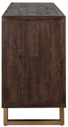 Casa Padrino aparador de lujo marrón / latón 180 x 45 x A. 86 cm - Armario de madera maciza con 4 puertas - Muebles de salón - Muebles de lujo - Interiores de salón - Interiores de lujo