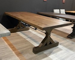 Casa Padrino tavolo da pranzo in stile country marrone 240 x 100 x A. 77 cm - Tavolo da cucina rustico - Mobili rustici per sala da pranzo - Mobili per sala da pranzo in stile country