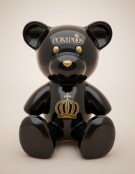 Harald Glööckler déco ours en peluche design de luxe Pompöös by Casa Padrino noir / or - Figurine décorative Glööckler - figurine décorative design - Accessoires déco design Harald Glööckler