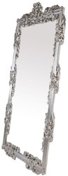 Casa Padrino miroir baroque argent 112 x 6 x H. 224 cm - Magnifique miroir mural avec ornements élégants - Miroir de vestiaire baroque - Miroir mural de style baroque - Meuble baroque
