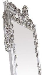 Casa Padrino miroir baroque argent 112 x 6 x H. 224 cm - Magnifique miroir mural avec ornements élégants - Miroir de vestiaire baroque - Miroir mural de style baroque - Meuble baroque