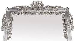 Casa Padrino miroir baroque argent 112 x 6 x H. 224 cm - Magnifique miroir mural avec ornements élégants - Miroir de vestiaire baroque - Miroir mural de style baroque - Meuble baroque