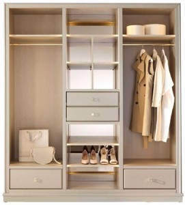 Casa Padrino Armario de Lujo Beige 200 x 60 x A. 230 cm - Armario de Dormitorio Abierto - Muebles de Dormitorio - Muebles de Hotel - Muebles de Lujo - Interior de Lujo - Interior de Dormitorio